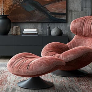 Velvet Swivel Lounge Chair